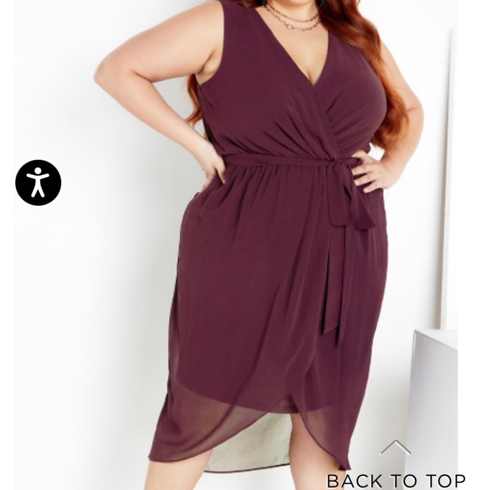Spiced Plum Sexy Tie Dress by City Chic